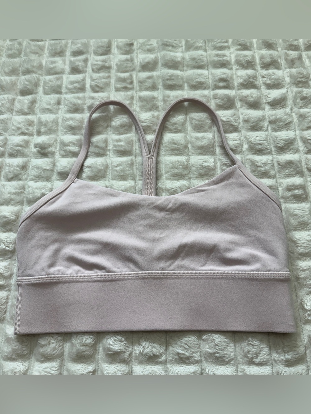 Lululemon 6 Flow Y Nulu Longline Sports Bra Light Support Pink